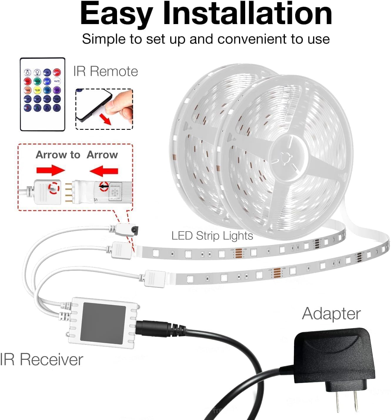 DAYBETTER Smart WiFi Led Lights 200 ft, Led Strip Lights Work with Alexa and Google Assistant, App Voice Remote Control Music Sync Color Changing RGB Strip Lighting for Bedroom Room Decor, 100 ft *2