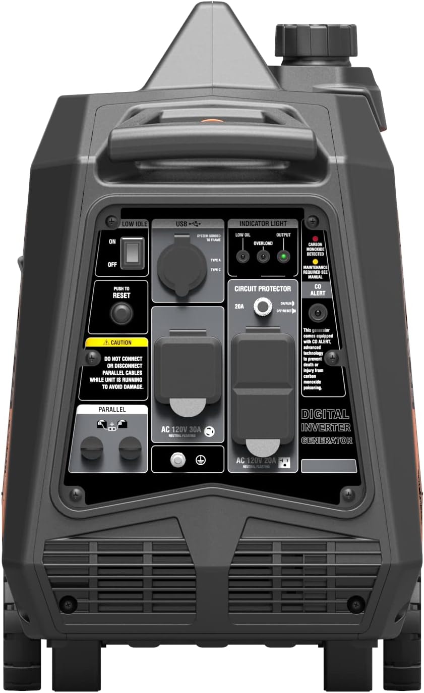 GENMAX Generator，EPA Compliant, Eco-Mode Feature, Ultra Lightweight for Backup Home Use & Camping