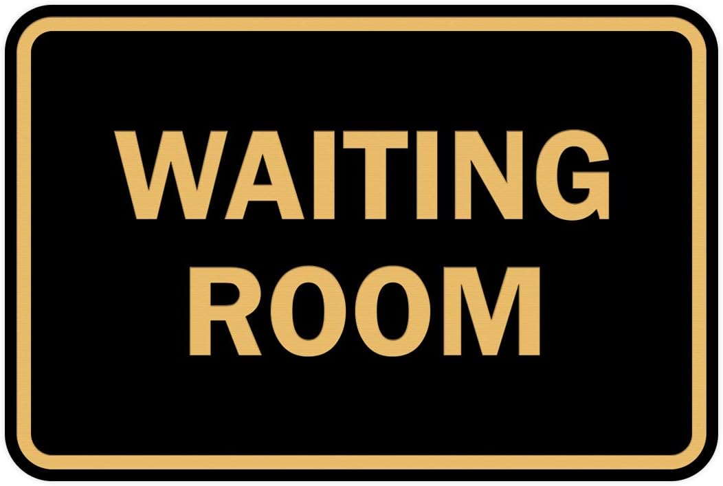 Signs ByLITA Classic Framed Waiting Room (Black Gold) - Medium