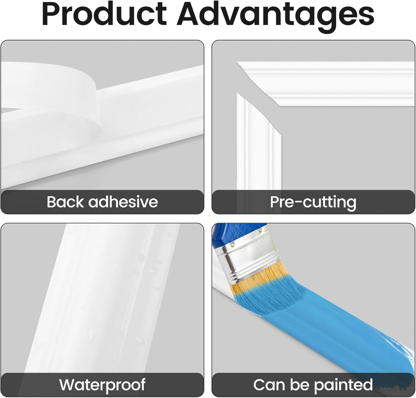 Peel and Stick Wainscoting Panels Kit, 3 Sets 20''x20'' Premade Wall Molding Peel and Stick Panels for Interior Wall Trim, Easy DIY Wainscoting Panels Peel and Stick Decor