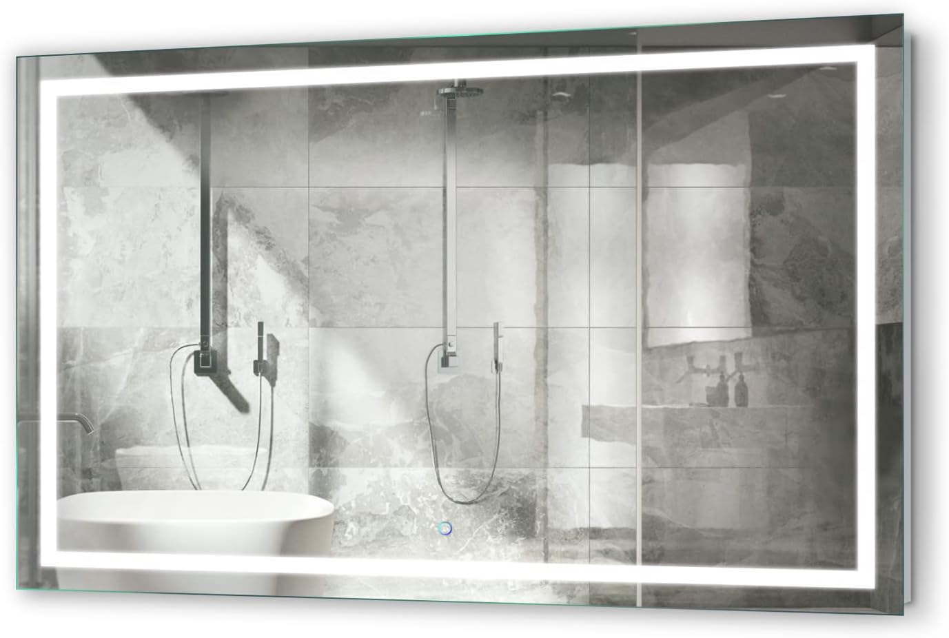 Krugg | Large 60 Inch X 36 Inch LED Bathroom Mirror | Lighted Vanity Mirror Includes Dimmer & Defogger | Wall Mount Vertical or Horizontal Installation