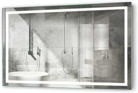 Krugg | Large 60 Inch X 36 Inch LED Bathroom Mirror | Lighted Vanity Mirror Includes Dimmer & Defogger | Wall Mount Vertical or Horizontal Installation