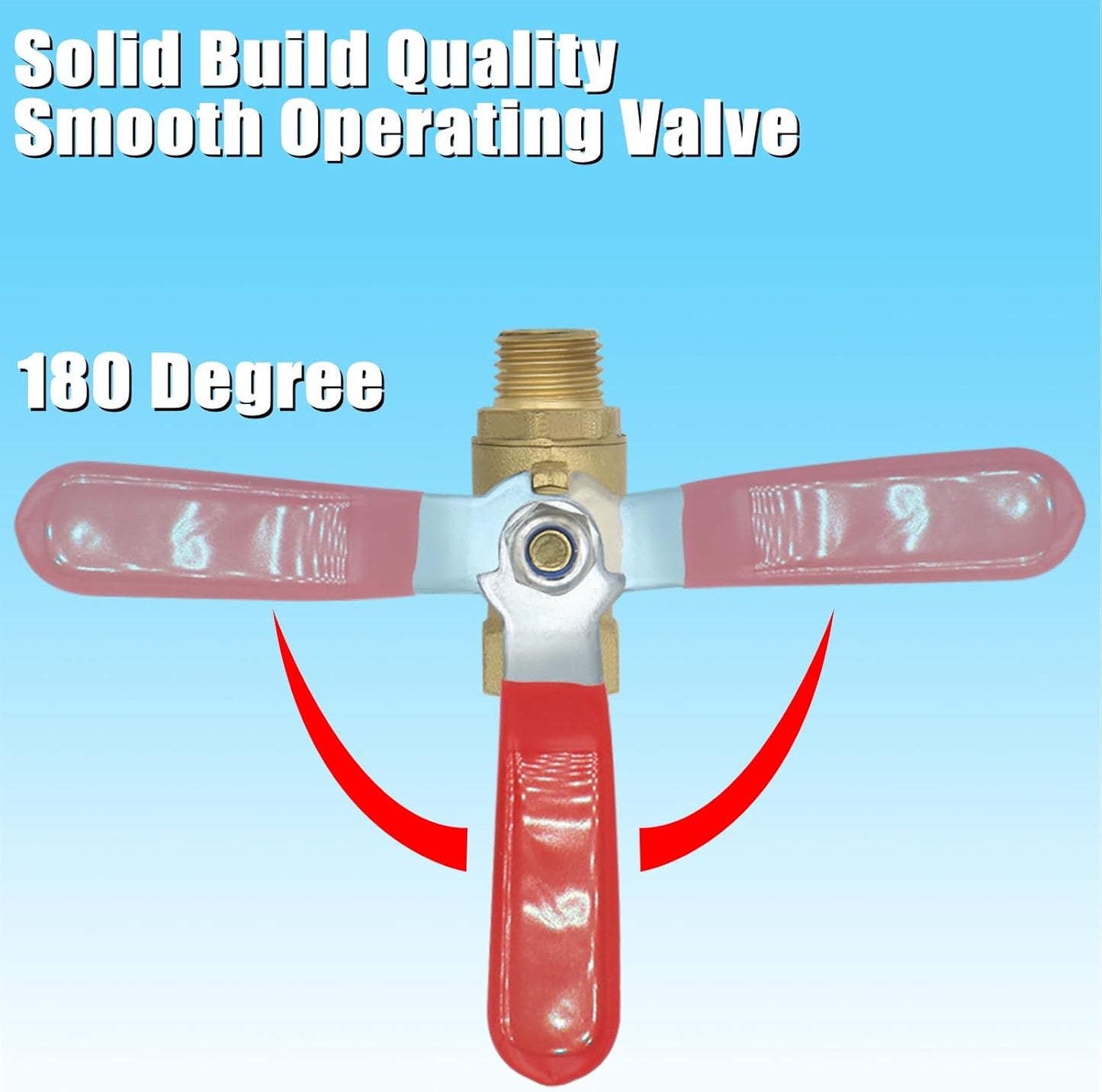 1/4 inch NPT Brass Ball Valve Kit Air Compressor Shut Off Valve With M-Stype Air Plug Fitting 1/4"NPT Male Thread 2 Part Unit