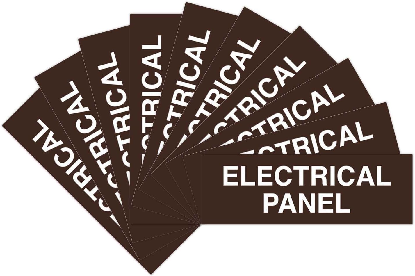 All Quality Basic Electrical Panel Sign - Fire Regulation Safety Compliance Sign - Dark Brown - Small (10 Pack)
