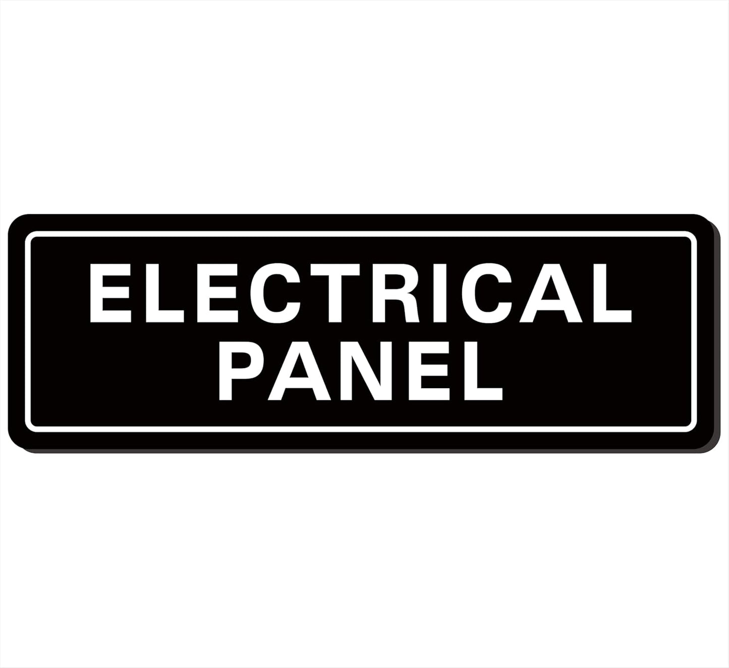 Electrical Panel Sign – Standard Electrical Cabinet Sign, Premium Durable Acrylic Material, Super Strong Self-Adhesive, Quick Installation, Suitable For Your Home And Business (9×3 Inches, Black)