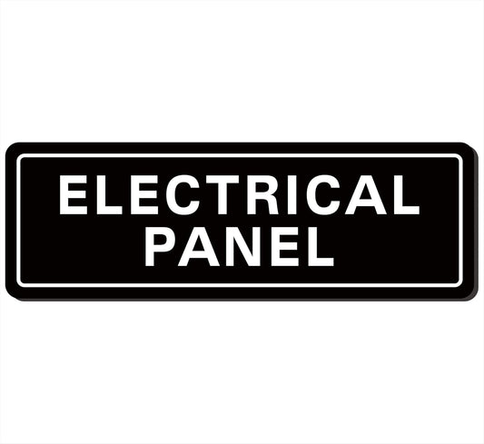 Electrical Panel Sign – Standard Electrical Cabinet Sign, Premium Durable Acrylic Material, Super Strong Self-Adhesive, Quick Installation, Suitable For Your Home And Business (9×3 Inches, Black)
