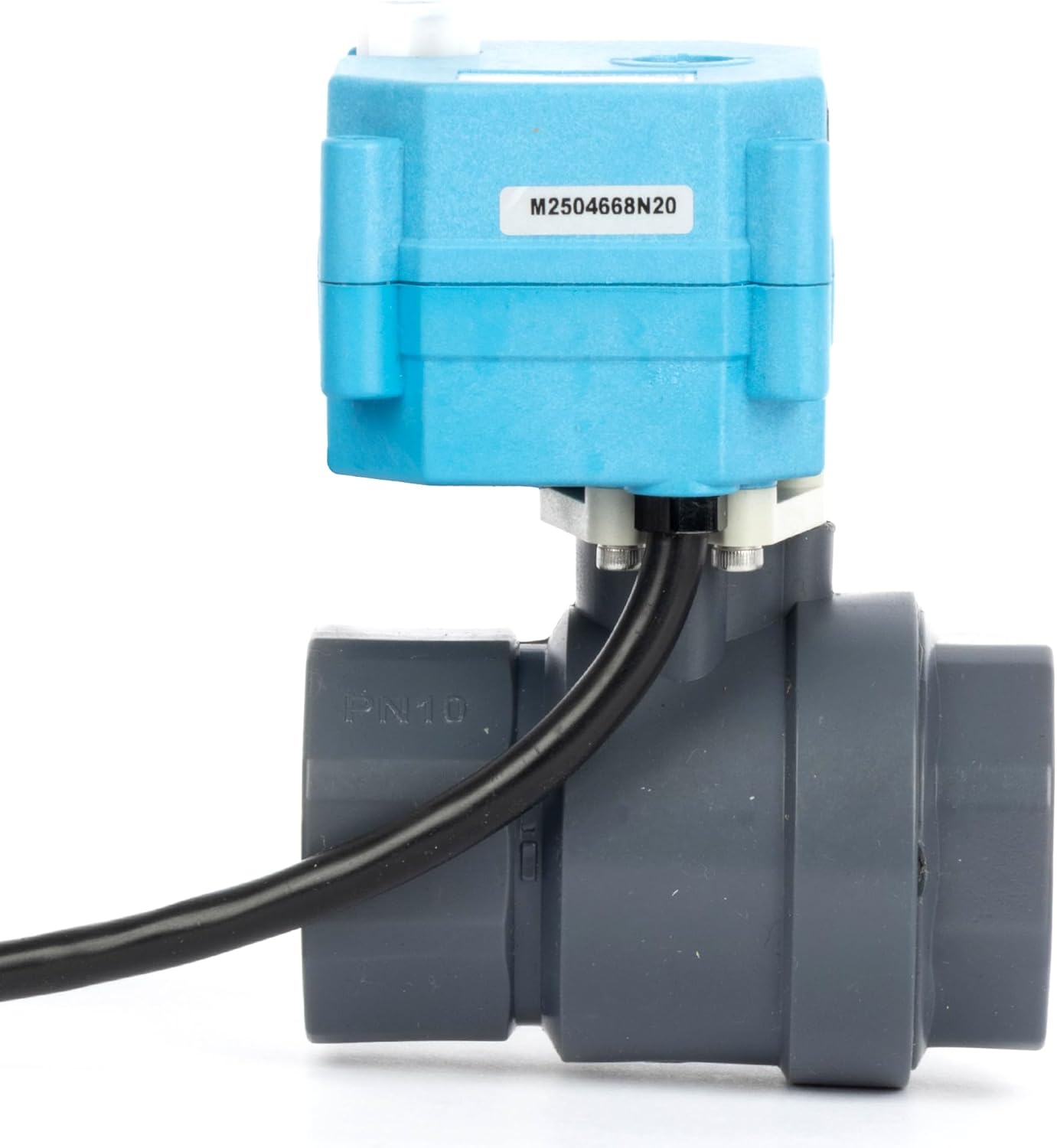 U.S. Solid 1” PVC Motorized Ball Valve - Plastic Electrical Ball Valve, 2 Wire Auto Return, AC 110~230V, Normally Closed