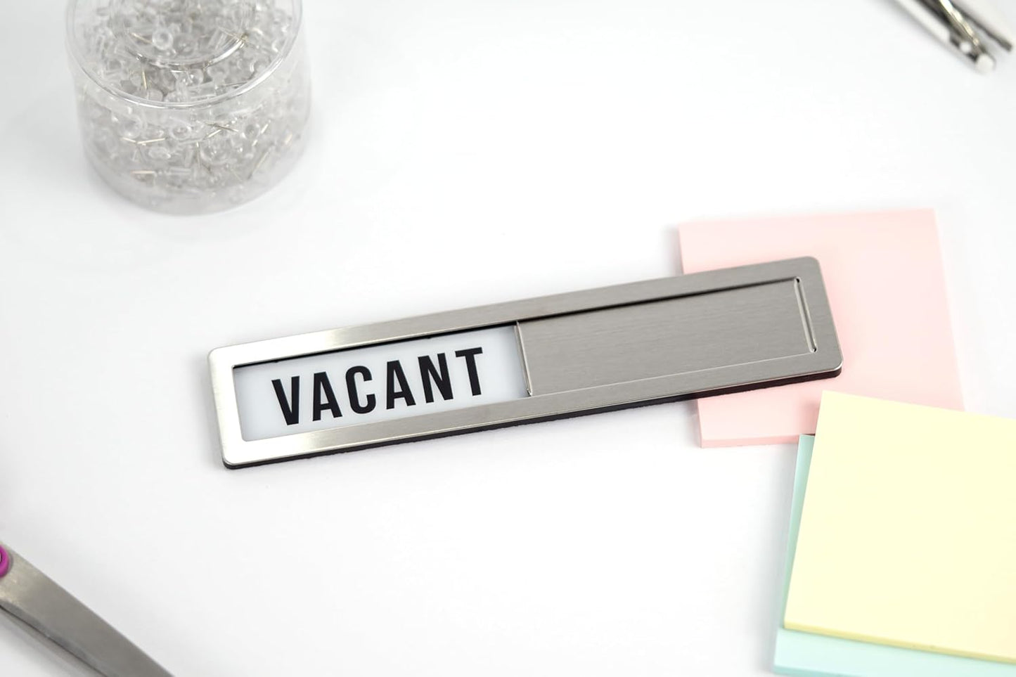 Stainless Steel Vacant/Occupied Privacy Sign for In Out Office Room Use, Vacant and Occupied Bathroom or Business Indicator Signs - Black & White Professional Design