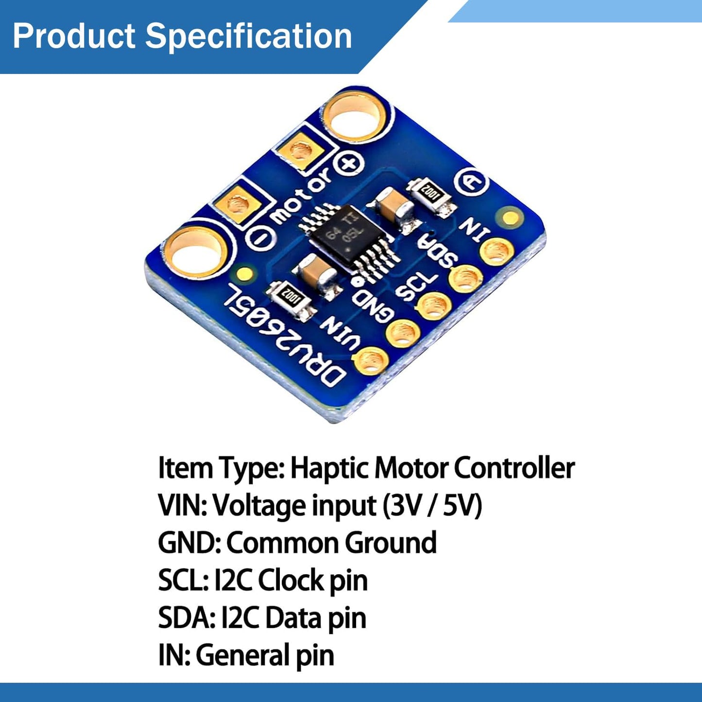 Haptic Motor Controller, Motor Drive Modulely, DRV2605L Motor Drive Modulely with in General Pin for Control Audio to Generate Haptic Code