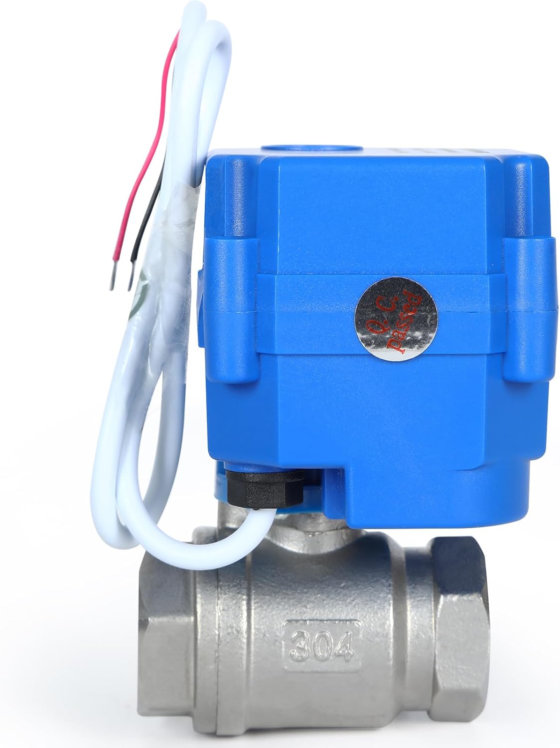 Motorized Ball Valve 1/2", Full Port, 2 Wire Auto Return, Stainless Steel Ball Valve, 9-24V AC/DC, Electric Shut Off Ball Valves