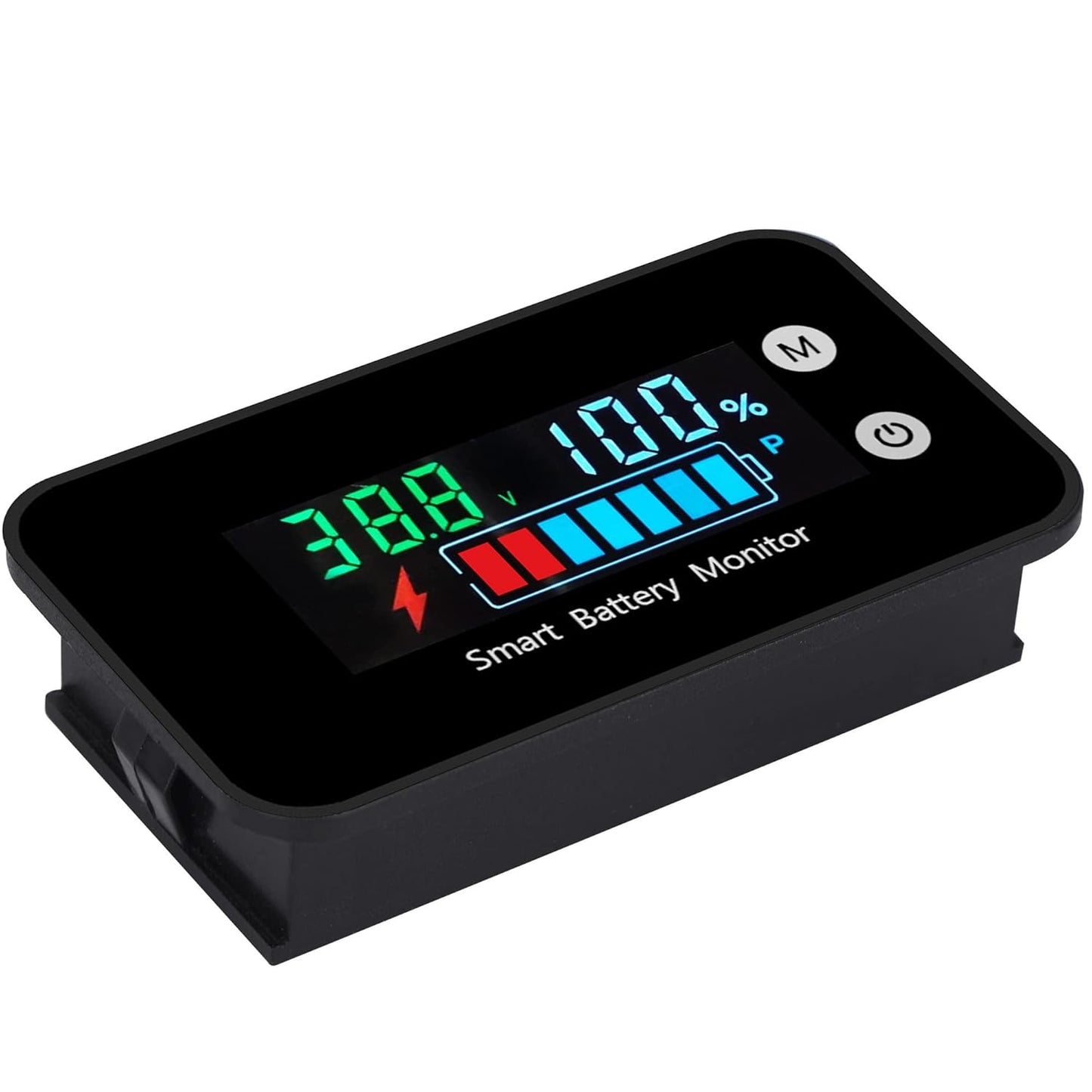 Upgrade IPX7 Waterproof Battery Monitor with Bracket,12v 24v 36v 48v 60v 72v Battery Tester for car,Golf cart,RV,Boat.Voltage,Remain Capacity Battery Monitor with Temperature and Buzzer Alarm