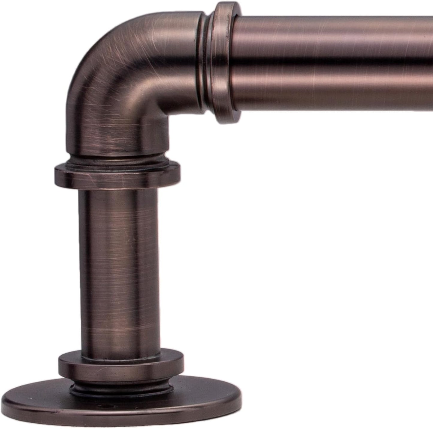 Industrial Curtain Rods 18 to 45 in,Wrap Around Rods, Adjustable Curtain Pole,1 in Diameter Pipe Wall or Ceiling Mounted,for Living Room(Brushed Crimson Black18” to 45”)