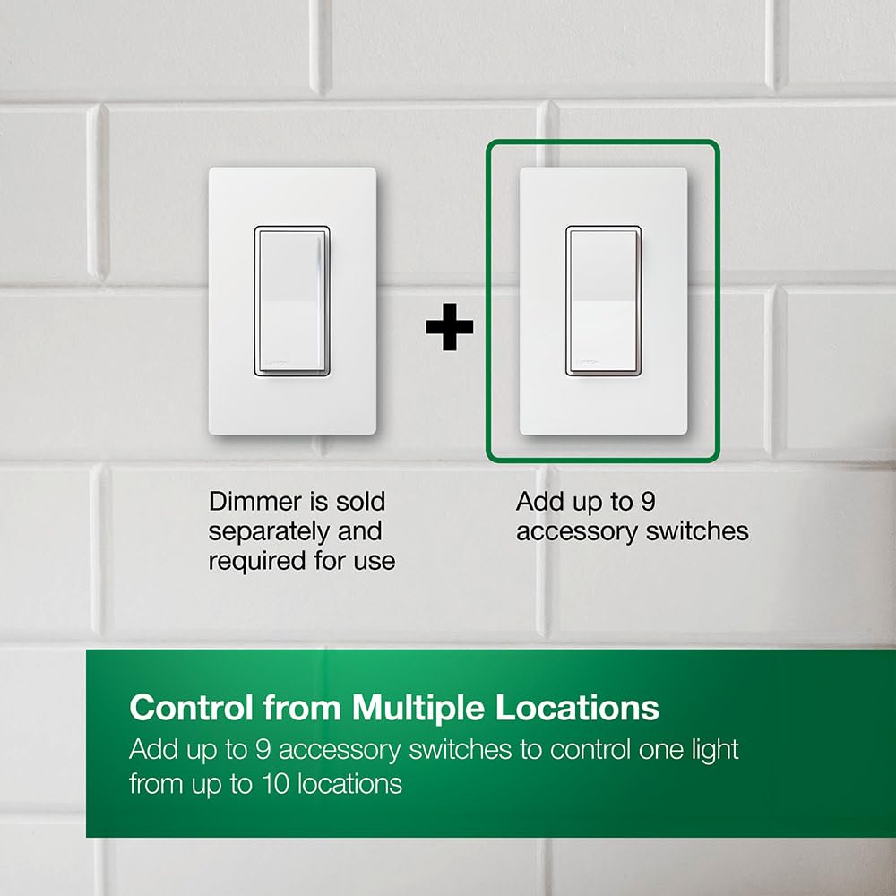 Lutron Sunnata On/Off Accessory Switch, only for use with Sunnata LED+ Dimmers, ST-AS-IV, Ivory