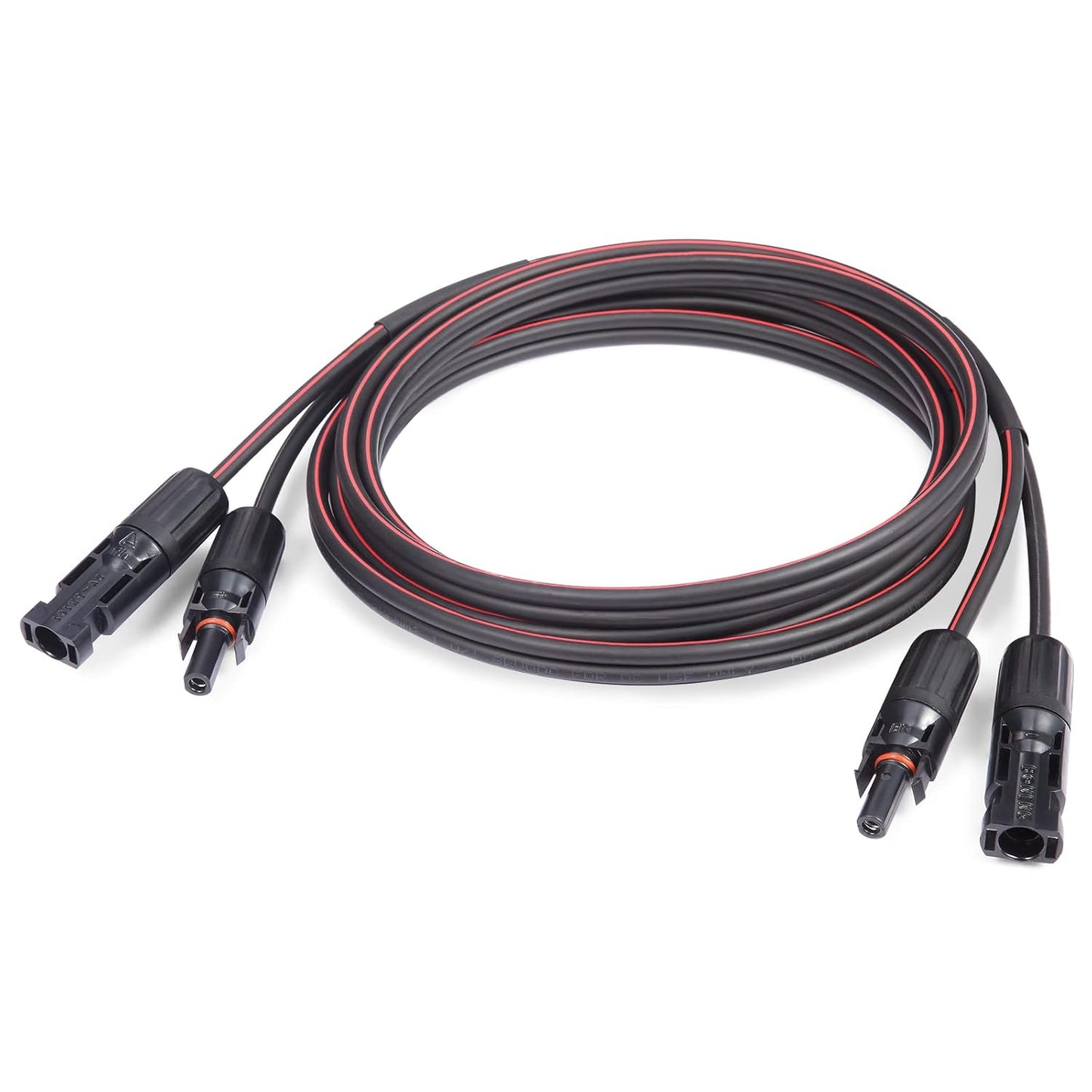 Solar Cable 20 Feet 2x12 AWG Twin Wire Solar Extension Cable, Copper Strand with Female and Male Connectors on Both Ends, Solar Panel Cable Wire & Adaptor for Home, Shop and RV Solar Panels