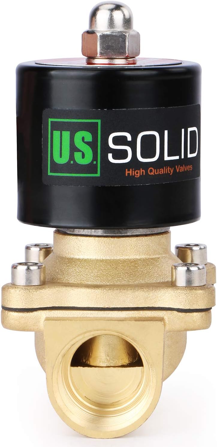U.S. Solid 3/4" Brass Electric Solenoid Valve 110V AC Normally Closed Non-potable Water, air, Diesel