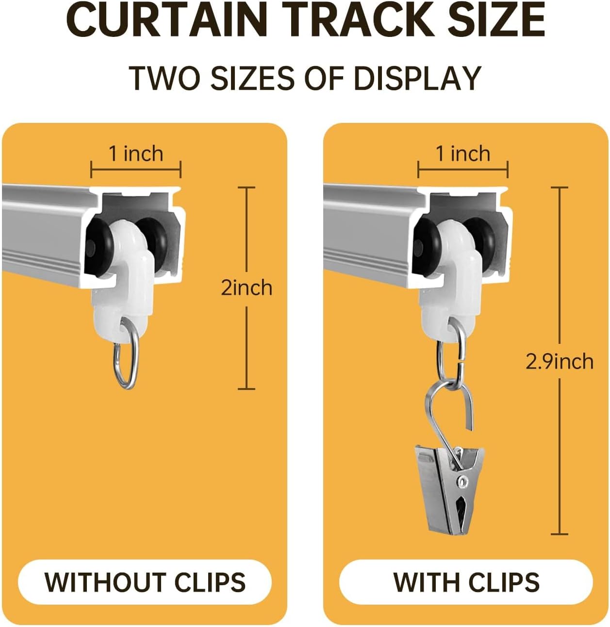 Ceiling Curtain Track Ceiling and Wall Mounted Heavy-Duty Curtains Rails Room Divider Curtains Shower RV Tracks Ceiling Sliding Curtain Rods With Clips,White 18ft.