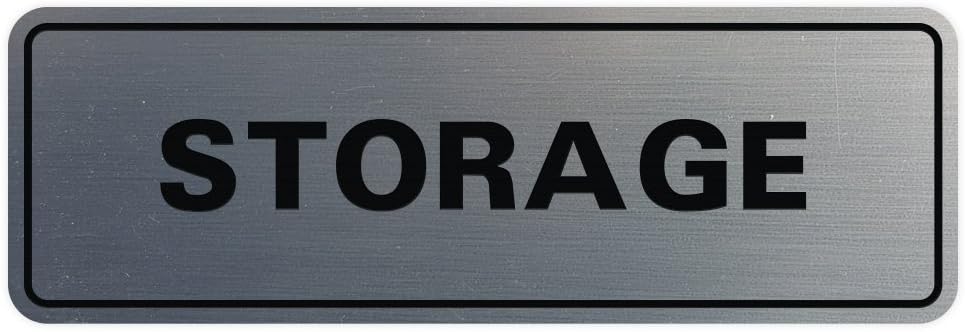 Standard STORAGE Door/Wall Sign - Silver - Medium (1 Pack)