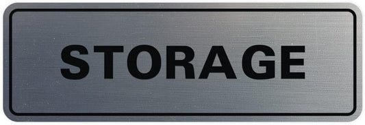 Standard STORAGE Door/Wall Sign - Silver - Small (1 Pack)