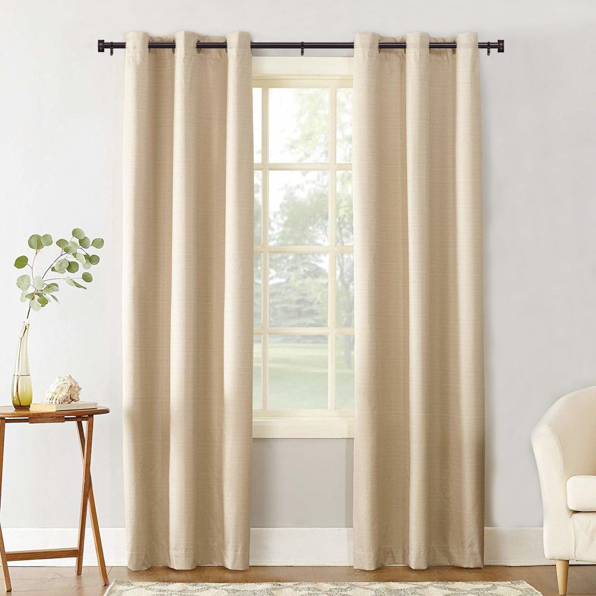 Adjustable Curtain Rods-18 to 45 Inches,1 Inch Modern Metal Drapery Rods, Adjustable Heavy Duty Curtain Pole with Simple End Caps