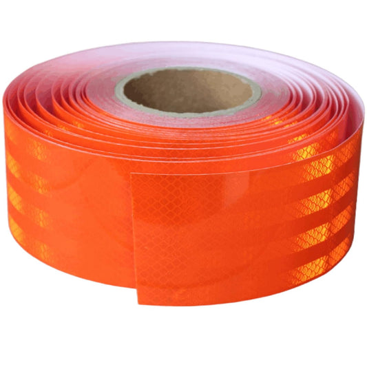 Non Fading Orange Reflective Tape Outdoor Waterproof 3 inch Wide, High Visibility Industrial Marking Tape, Safety Adhesive Stickers (168 feet)