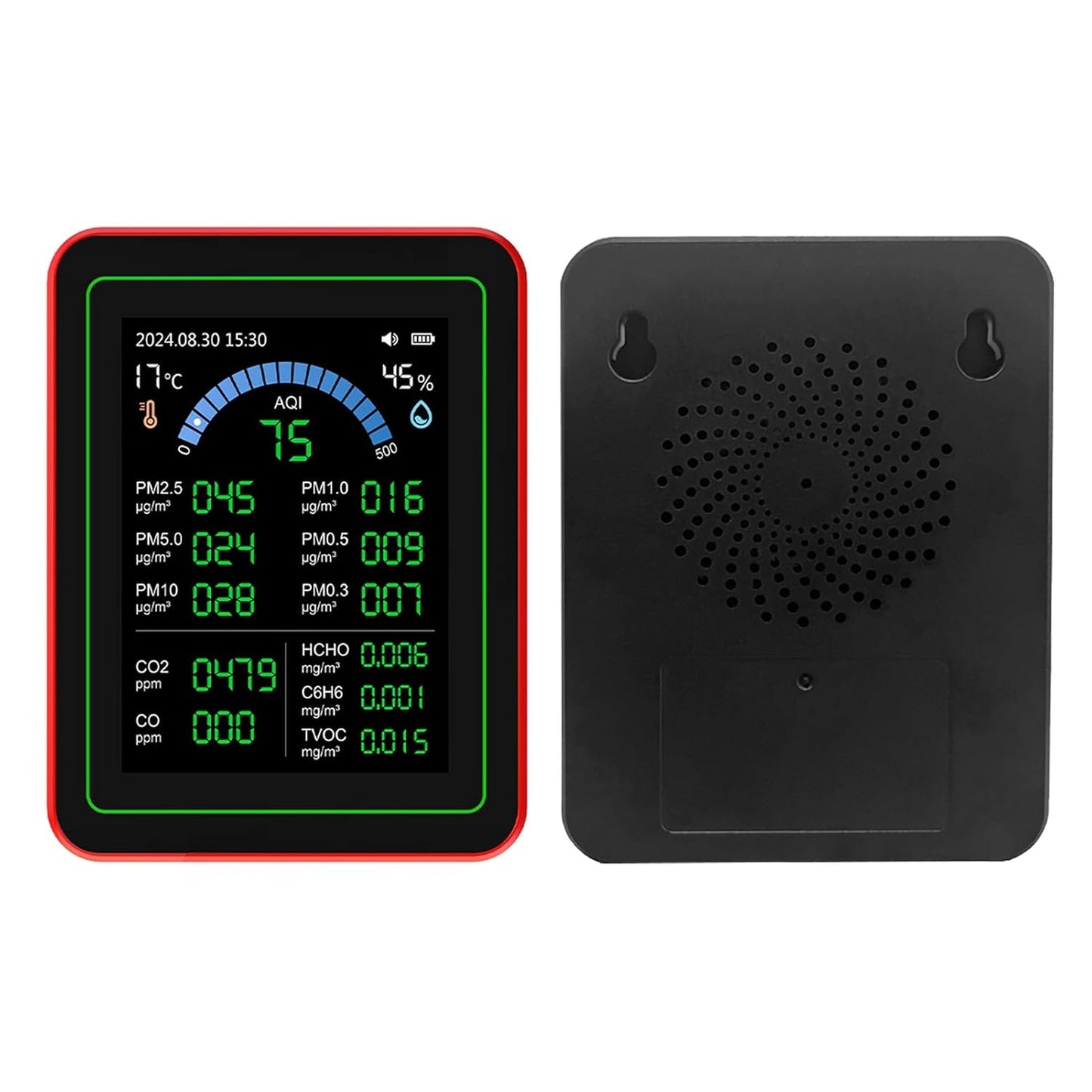 Marhynchus 18 in 1 Indoor Air Quality Monitor Air Quality Tester Air Quality Detector with CO2 TVOC HCHO PM2.5 PM10 Temp Humidity Sensor & Data Storage for Home Office
