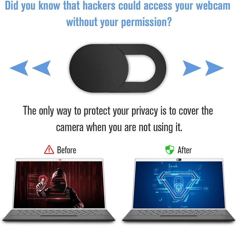 Webcam Cover Slide, [6 - Pack]Ultra-Thin Web Camera Cover for Laptops, PC,Computer and Apple Devices like MacBook,iMac, iPad and iPhone 6/7/8 Plus.0.022in Thick Web Blocker for Privacy and Security