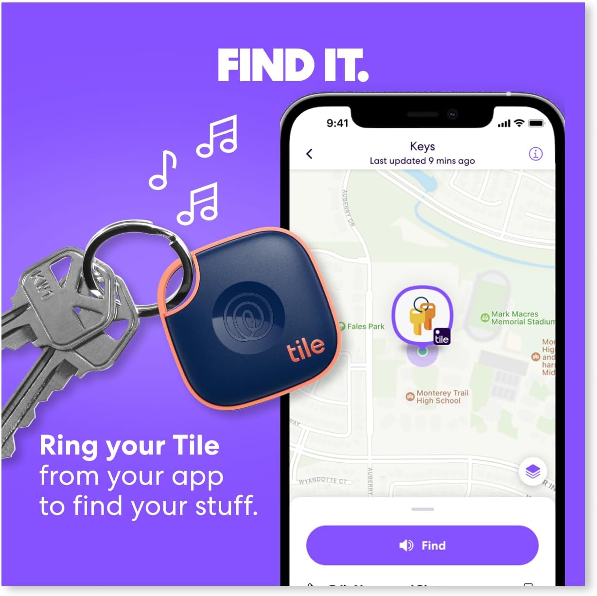 Tile by Life360 Mate - Bluetooth Tracker, Keys Finder and Item Locator for Keys, Bags and More. Phone Finder. Both iOS and Android Compatible. 1-Pack (Green Surf)