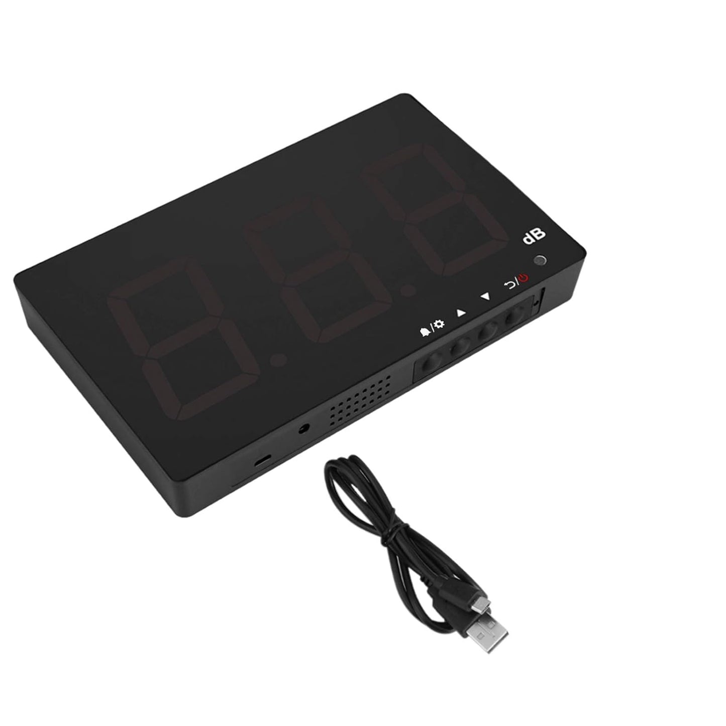 SW-525B Digital Sound Meter Noise Decibel Tester with 9.6 LCD Display Alarm Function Data Storage USB for Factories Offices Theaters