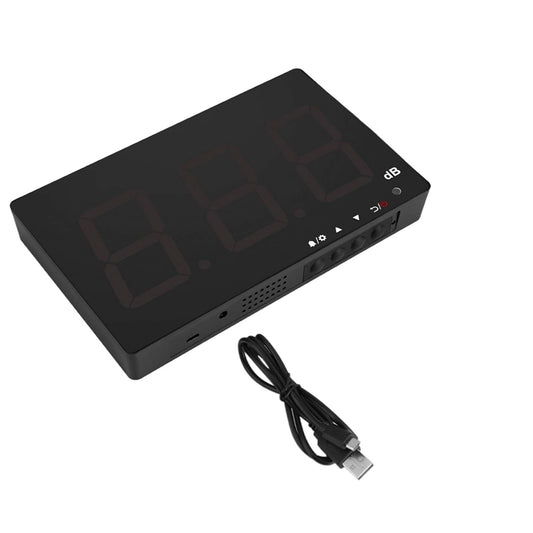 SW-525B Digital Sound Meter Noise Decibel Tester with 9.6 LCD Display Alarm Function Data Storage USB for Factories Offices Theaters