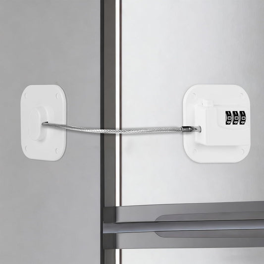 Refrigerator Lock, Combination Lock for Refrigerator Cabinets, Drawers, Heavy Duty Fridge Lock, Easy Install No Keys Needed (White-1Pack)