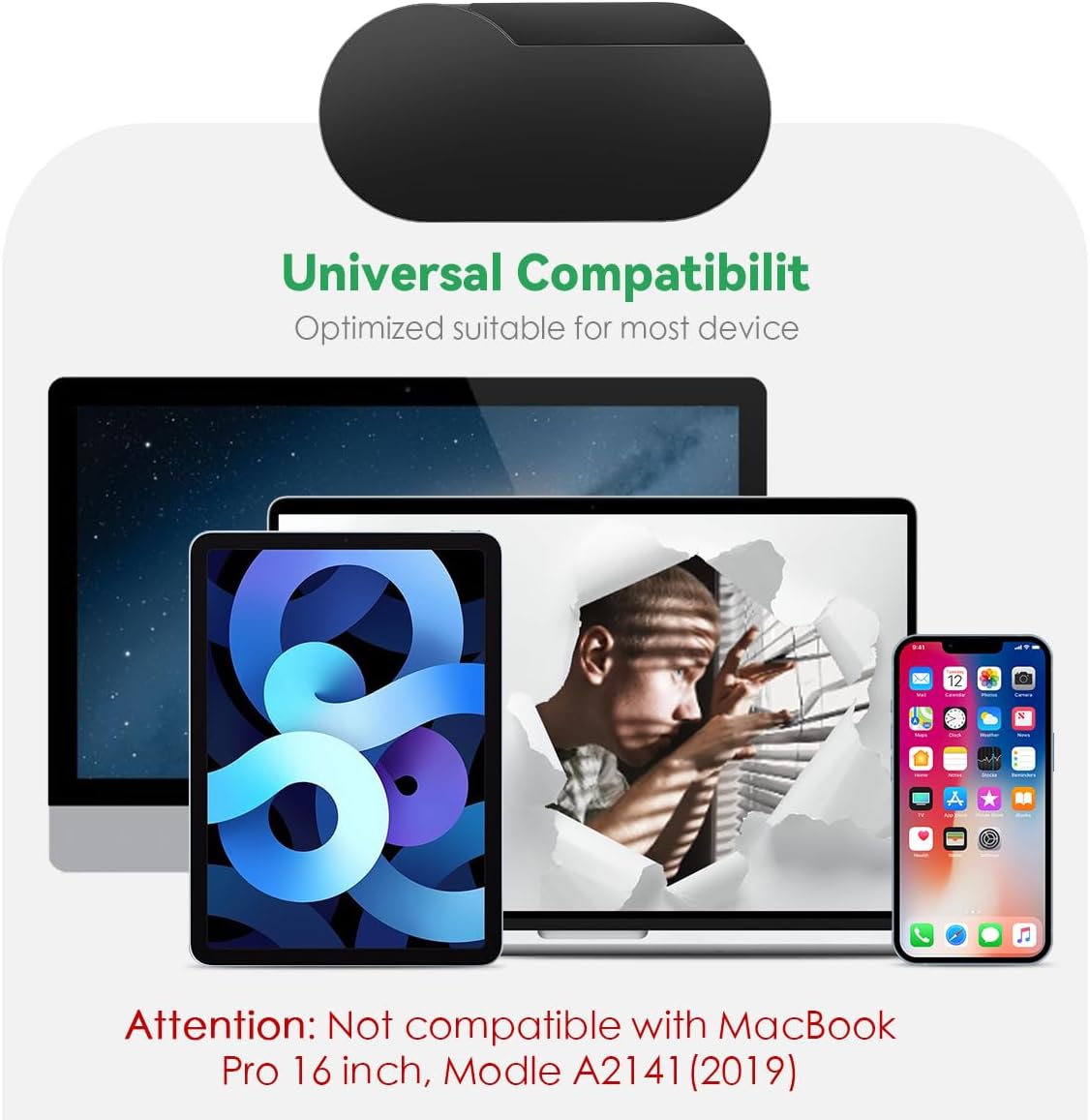 CloudValley [Upgrade Webcam Cover, 0.4 mm Ultra-Thin Metal, Rotating Camera Cover for MacBook Pro, Laptop, MacBook Air, iPad, Tablet, Mac, PC Accessories, 2 Pieces, Black