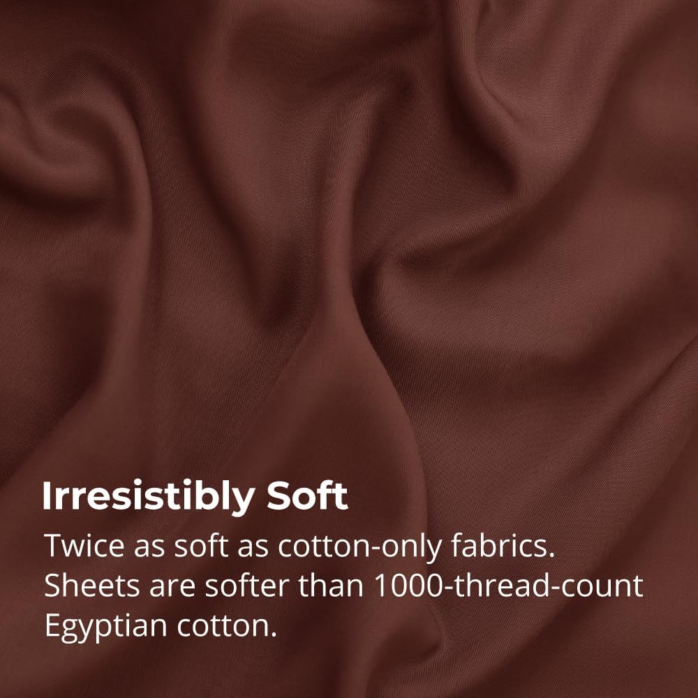 Cariloha Aloha Soft 4-Piece Sheet Set | Maroon Sunset | King | Made from 100% Viscose derived from Bamboo | Introductory Sheet Line
