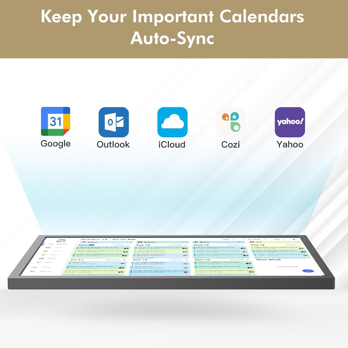 27" Smart Digital Calendar for-Family-Business-Planner - Electronic Calendar for Business Chore Chart, Touchscreen Display for Family Schedules, Wall & Desk Mountable, Christmas Gift for Mom Dad