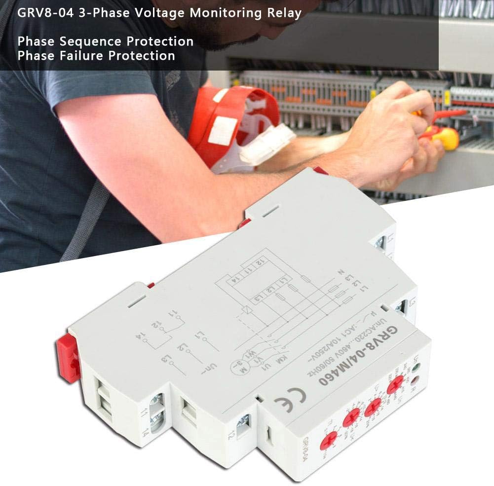 YWBL-WH GRV8-04 M460 Voltage Relay,3-Phase Voltage Monitoring Relay Phase Sequence Phase Failure
