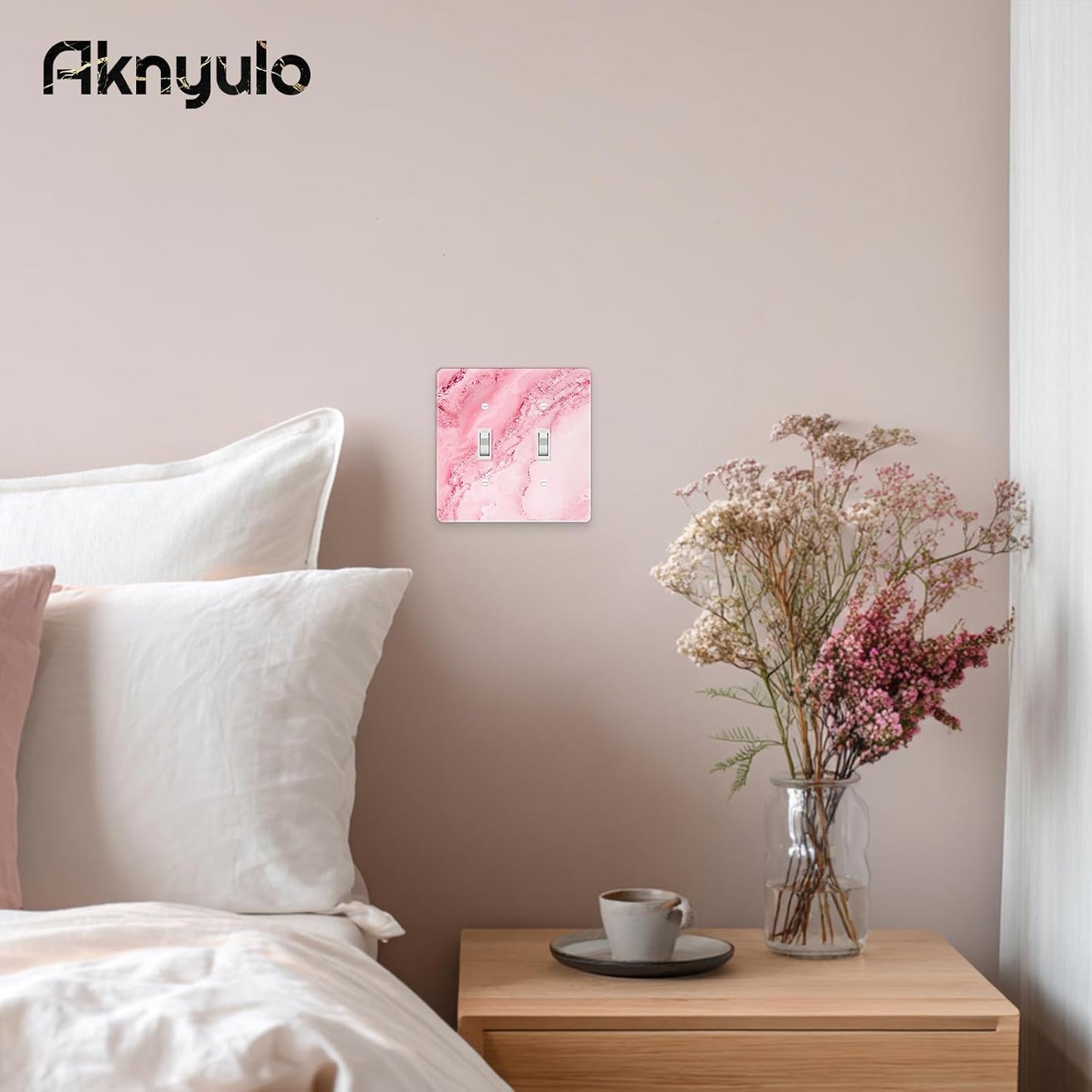 Abstract Pink Marble Design Acrylic Switch Wall Plate Double Gang Toggle Light Switch Covers Decorator Plate Outlet Wall Plates