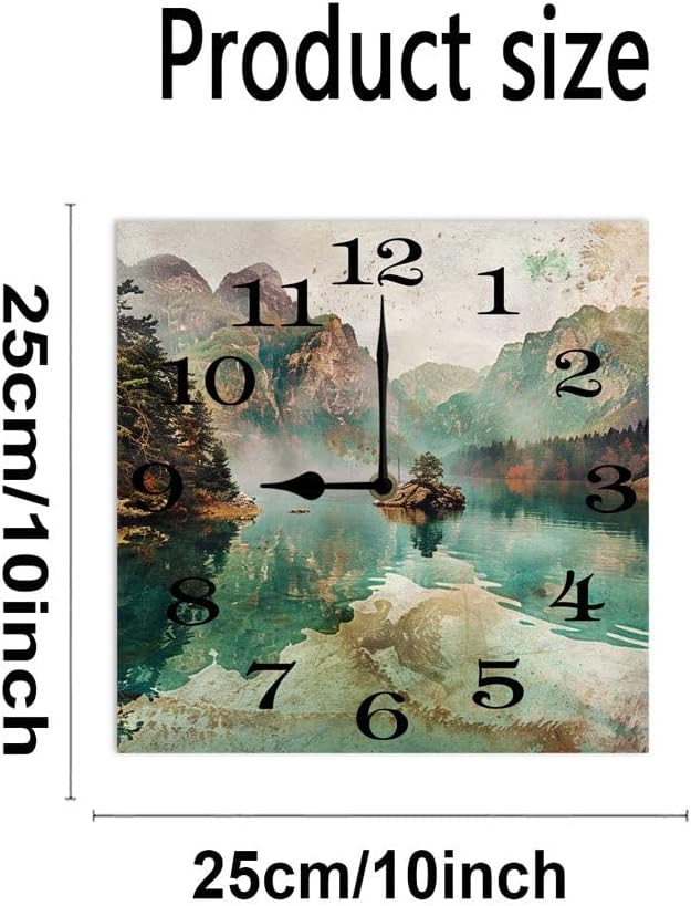 10 in Cosmic Connection -218 Wood Wall Clock – Digital Time Display, Smart Home Compatible for Bedside or Workspace