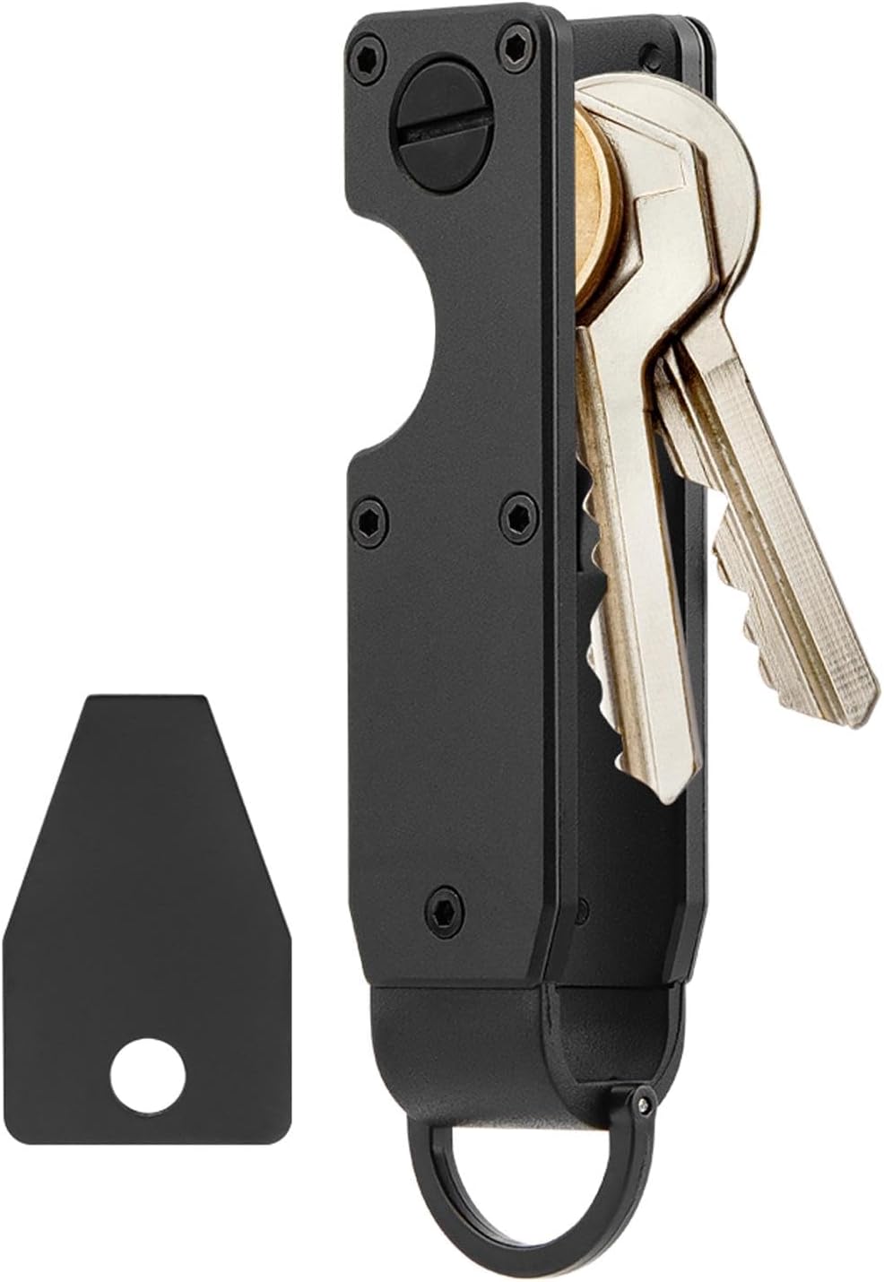 Key Organizer With Key Handle,Compact Met-allic Key Holder,Met-allic Key Organizer,Smart Keychain Secures 1-5 Keys