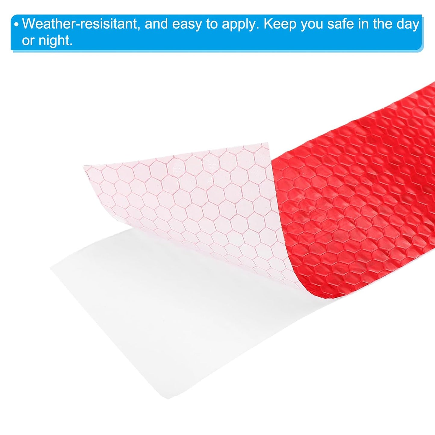 PATIKIL 4 Inch x 33 ft Reflective Tape, 1 Roll Waterproof Self Adhesive High Visibility Caution Warning Safety Tape Reflector with Scraper for Trucks Trailers Cars, Red
