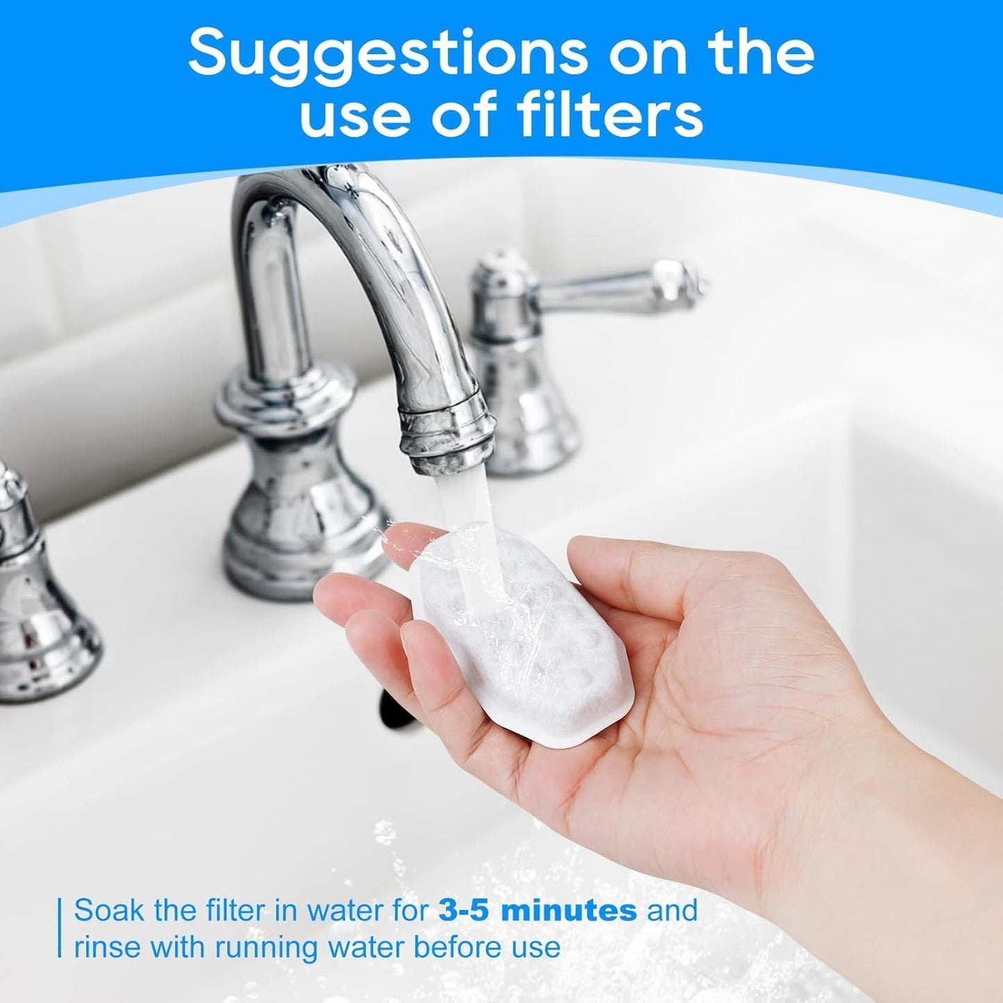 16+16 Pack Pet Water Fountain Filter Compatible with Rellaty & Fit for Neareal 108oz/3.2L Automatic Dog Water Dispenser, Cat Filters for Fountain Cat Bowl