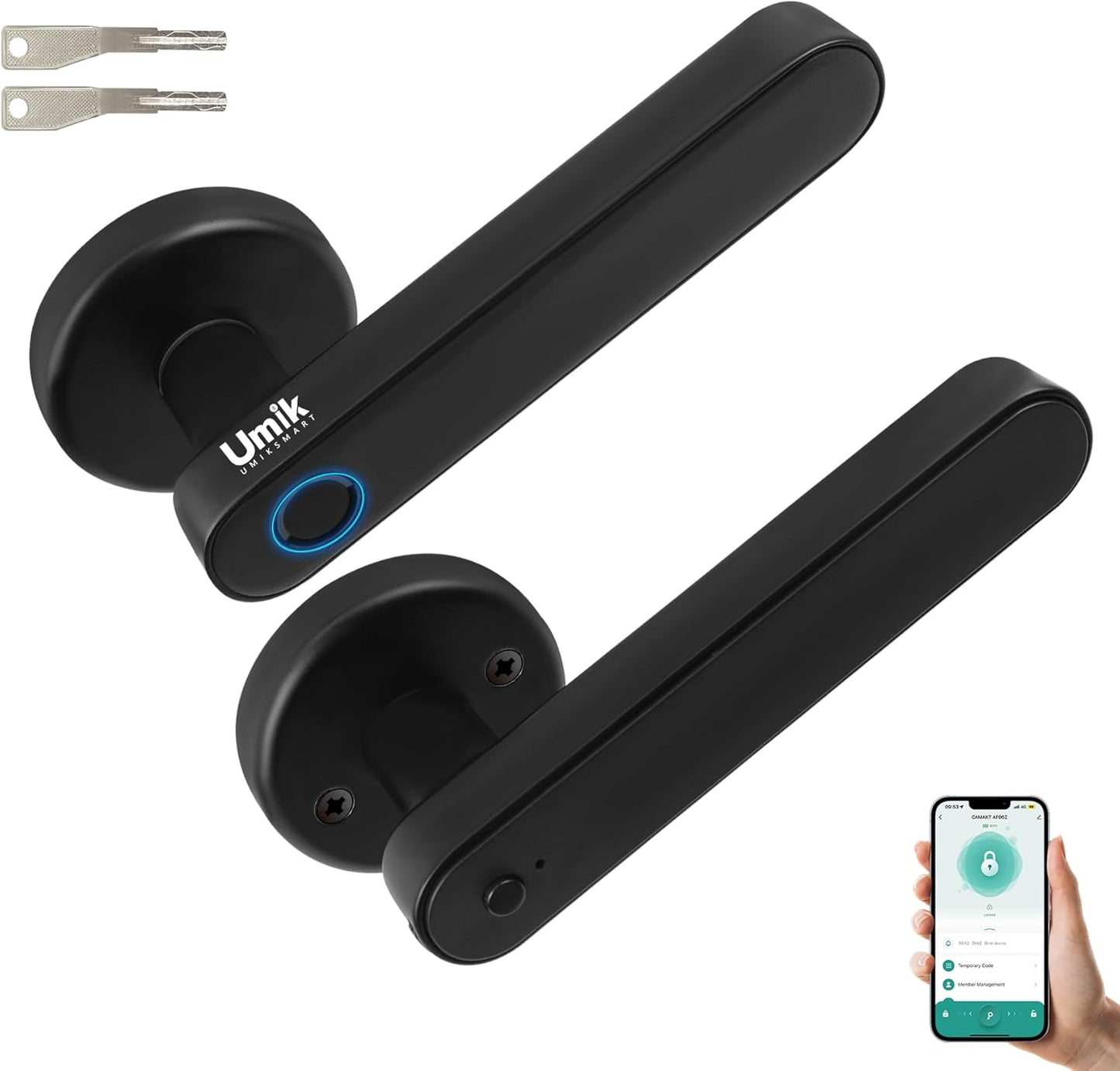 Fingerprint Smart Door Lock, Biometric Door Lock with App for Bedroom, Home, Apartment, Hotel (Black)