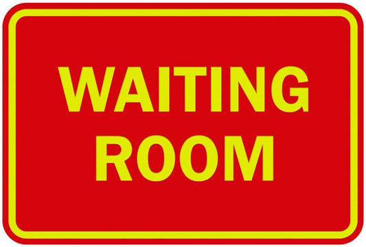 Signs ByLITA Classic Framed Waiting Room (Red/Yellow) - Small