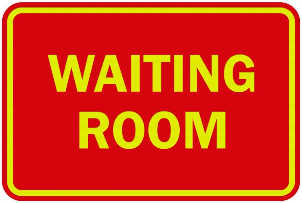 Signs ByLITA Classic Framed Waiting Room (Red/Yellow) - Large 2 Pack