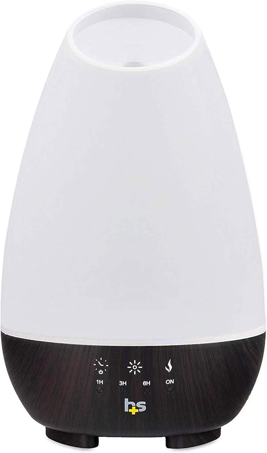 HealthSmart 500ML Essential Oil Diffuser for Large Rooms, Cool Mist Humidifier and Aromatherapy Diffuser, Adjustable Timer, Mist Mode and 7 LED Light Colors, White (Pack of 1)