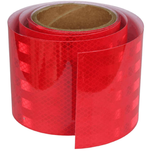 Non Fading Reflective Tape Red Outdoor Waterproof 4 inch, High Visibility Warning Industrial Marking Tape, Safety Stickers (11 feet)