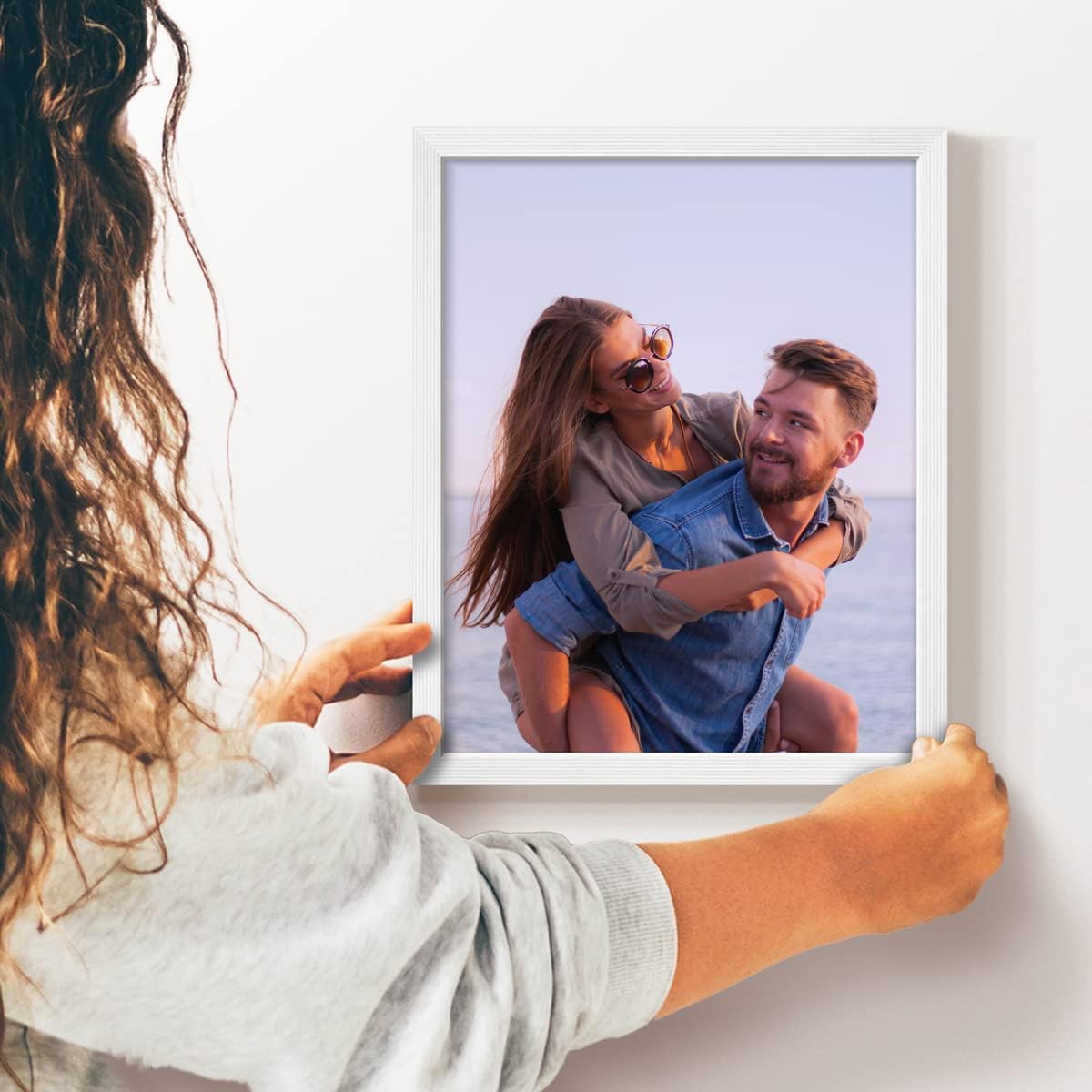 Renditions Gallery 8X10 Custom Photo Prints with Real Wood Picture Frames. Create Personalized Photos with Peel & Stick Photo Frames. Single, White Frame