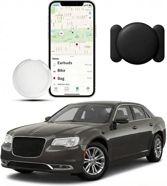 GPS Tracker for Vehicles Work with Find My (iOS Only) Real Time Global No Subscription No Monthly Fee Mini Hidden Car Tracker Device Smart Locator Tracking Tags with Magnetic Case for Kids Pets Bag