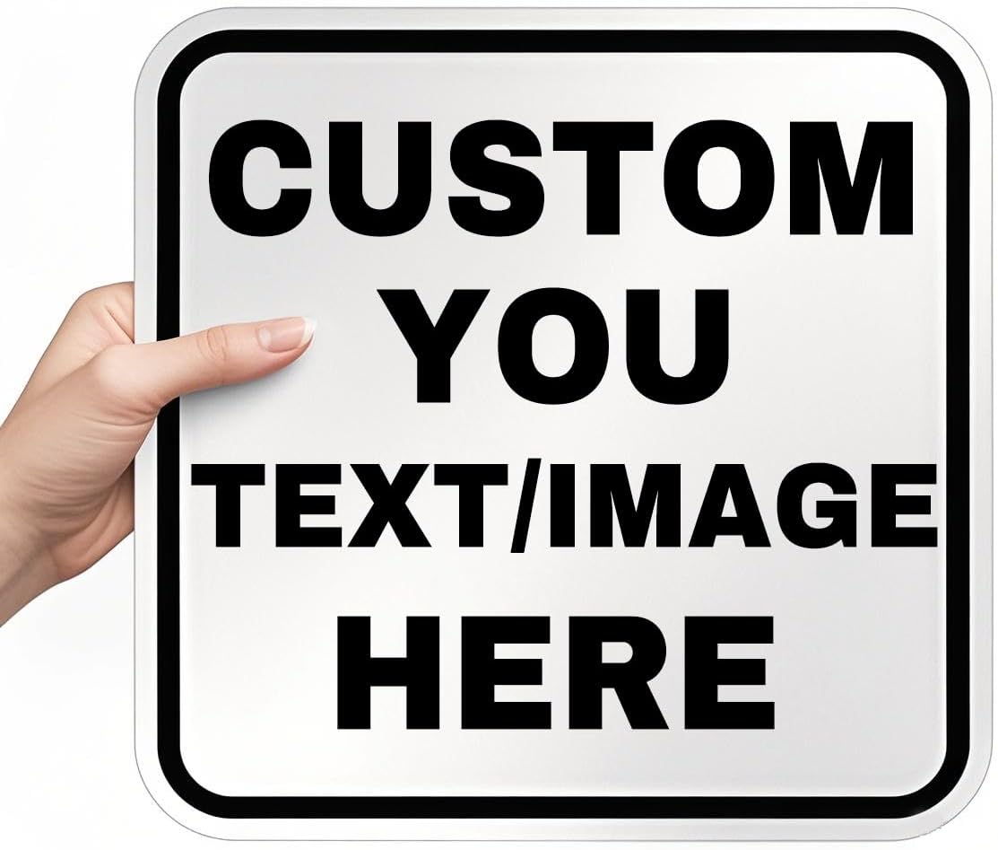 Custom Aluminum Signs – Personalized Weatherproof Metal Signs for Indoor & Outdoor Use – Multiple Sizes – Add Text/Logo – Optional Reflective & Double-Sided Printing – for Home, Business, Hazard, Garden, Door & Commercial Use (square, 36x36inch)