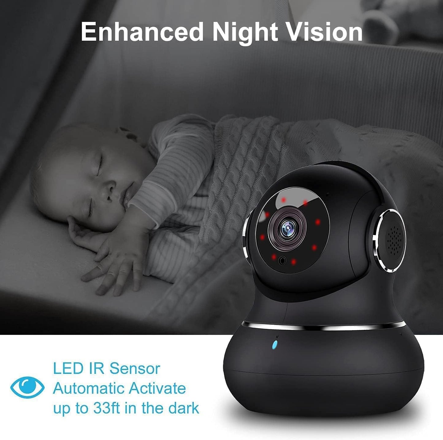 litokam 2K Indoor Camera, 360 Pan/Tilt Home Security Cameras with Motion Detection, Pet Cam with Phone App, Baby Monitor with Night Version, WiFi Camaras, Two Way Audio, Work with Alexa, 2 Pack