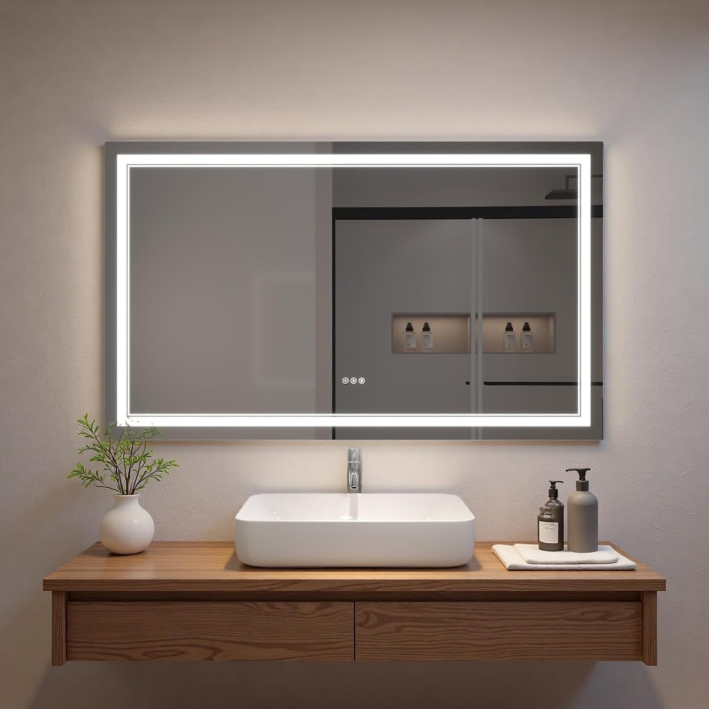 LED Bathroom Mirror with Lights, Wall Mirrors