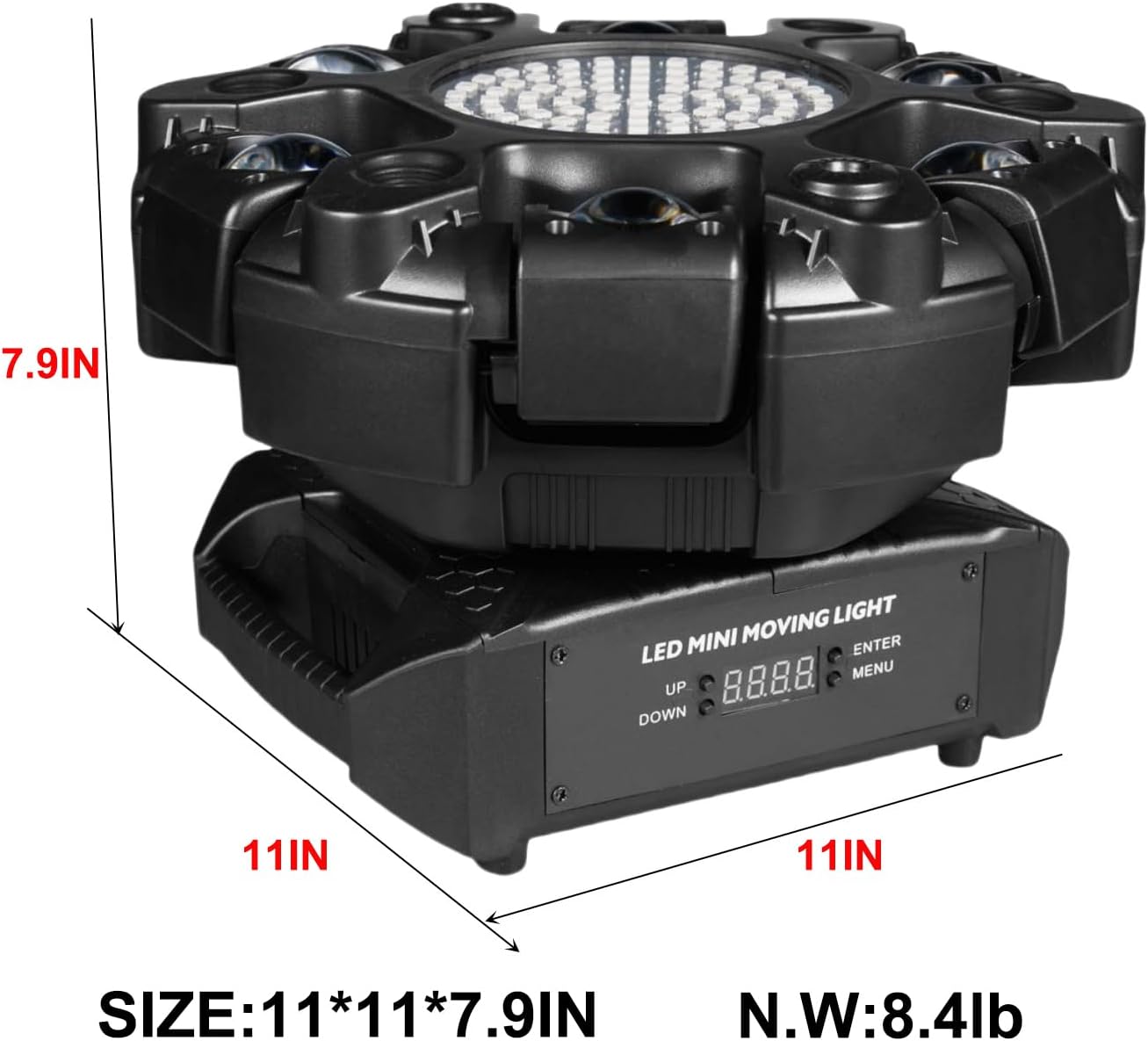 Dj Lights for Parties Moving Head 6-Arm with Remote Control RGBW LED DJ Stage Lights Professional Disco Light DMX512 & Sound Activated Rotating Light for Wedding Live House KTV Bar & Club Christmas